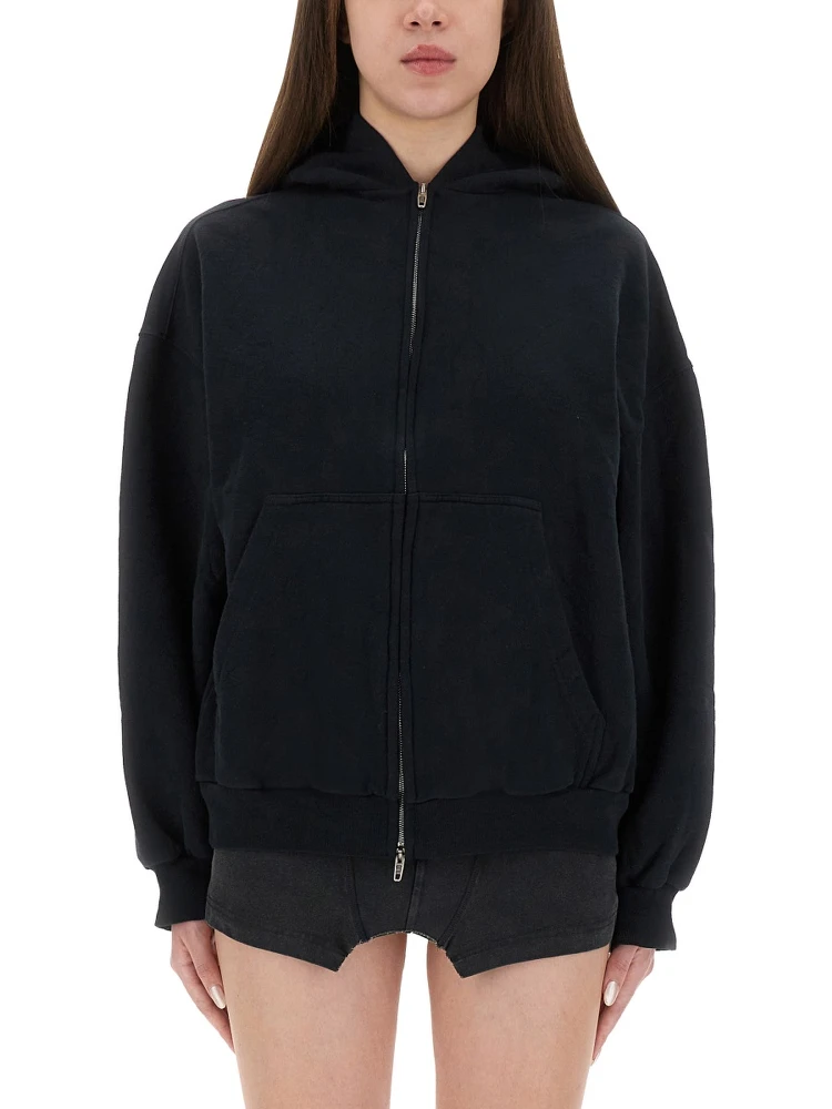"FLIPPED" ZIPPERED SWEATSHIRT