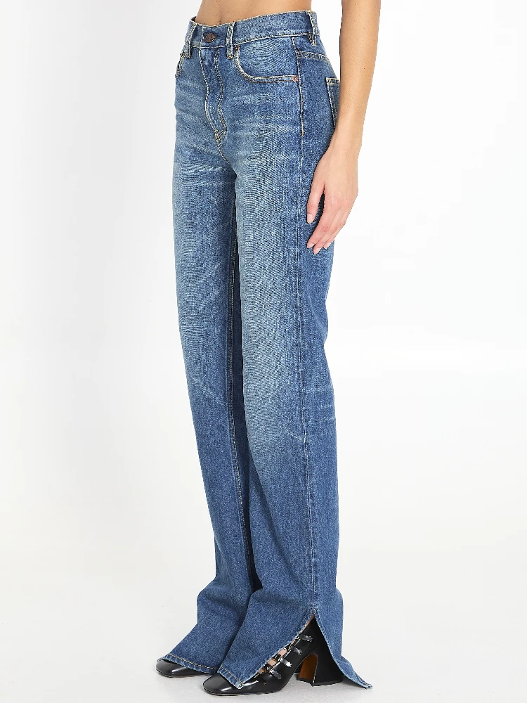 Straight-leg denim jeans alternative