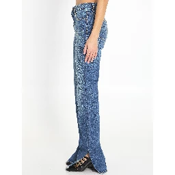 Straight-leg denim jeans