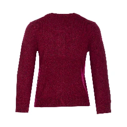 Burgundy Checked Cardigan In Cashmere Blend Women