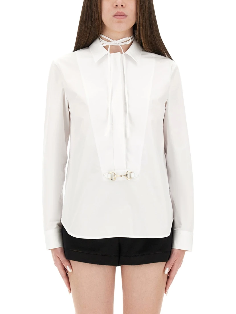 COTTON POPLIN SHIRT WITH CLAMP