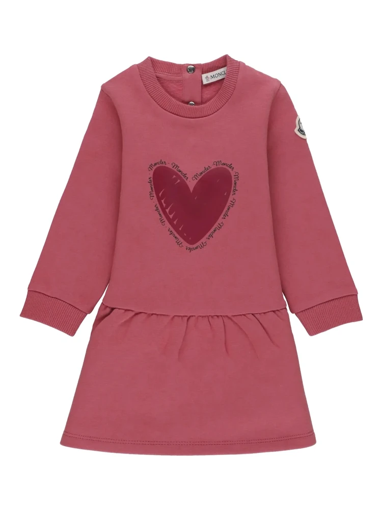 Heart embellished flared dress