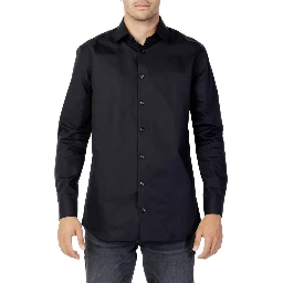 Black Cotton Dress Shirt