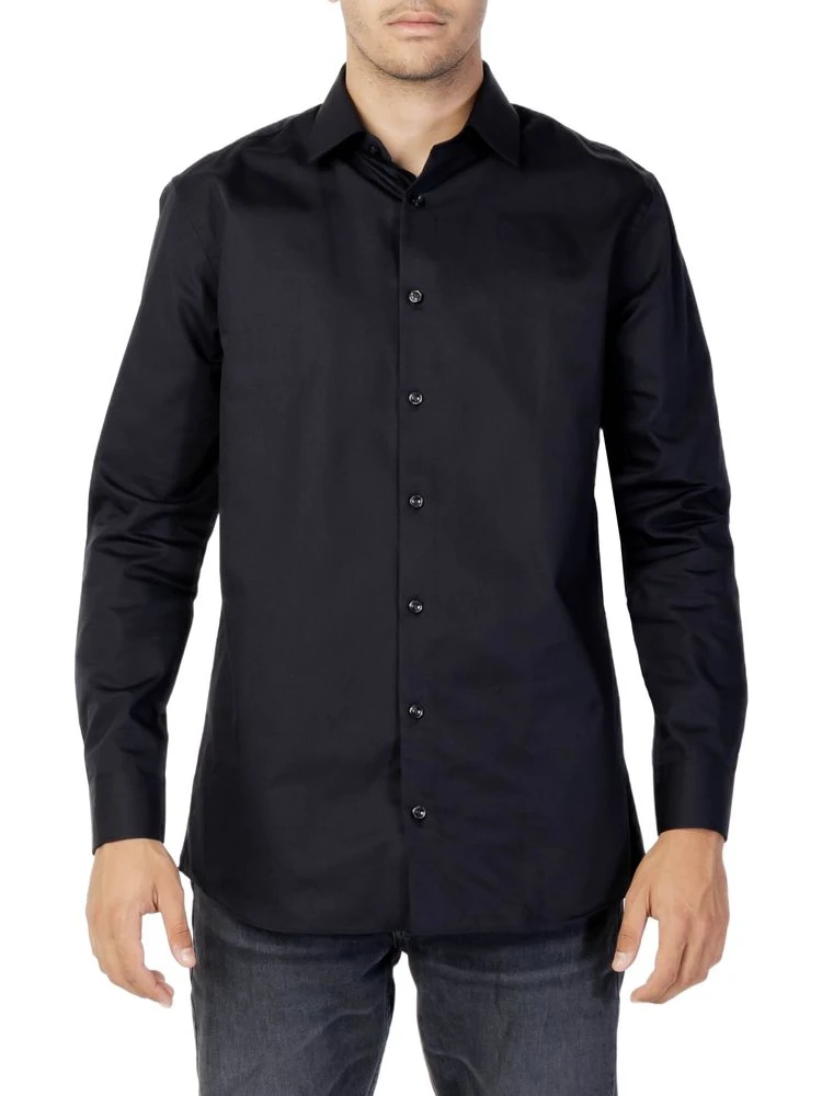 Black Cotton Dress Shirt