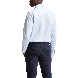 Blue Cotton Dress Shirt