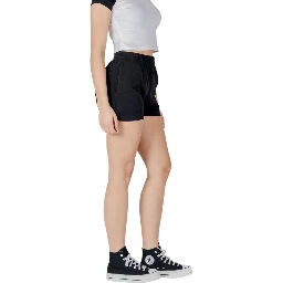 Black Cotton Bermuda Shorts