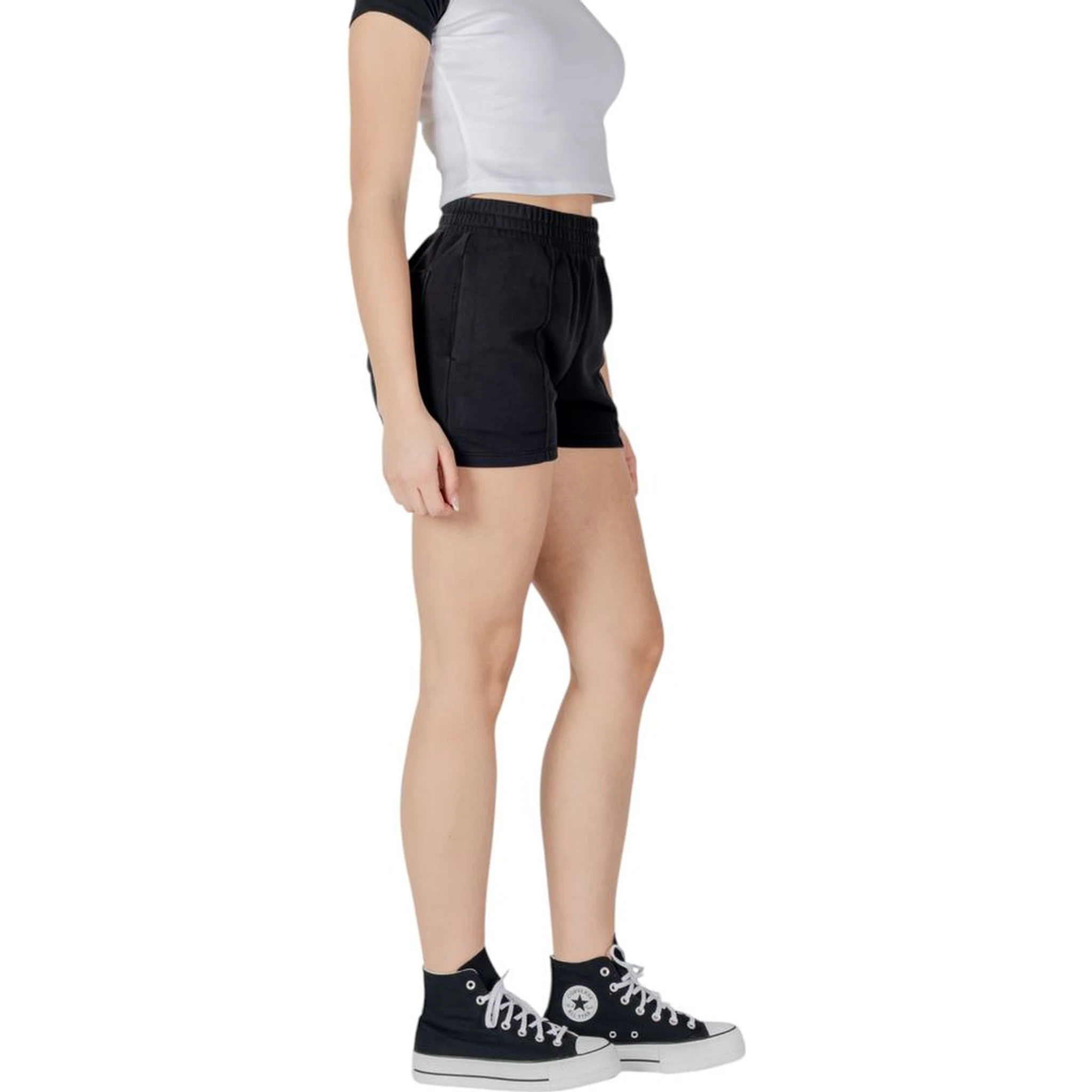 Black Cotton Bermuda Shorts