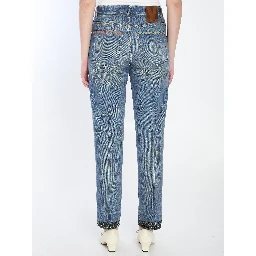 Floral print jeans