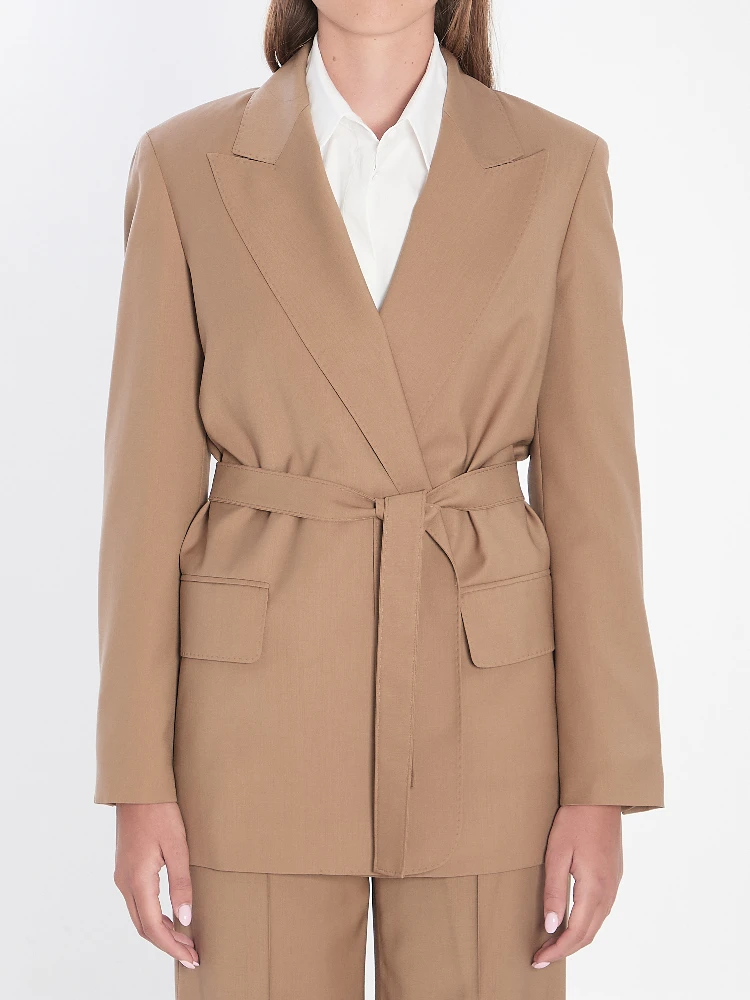Blazer in wool canvas