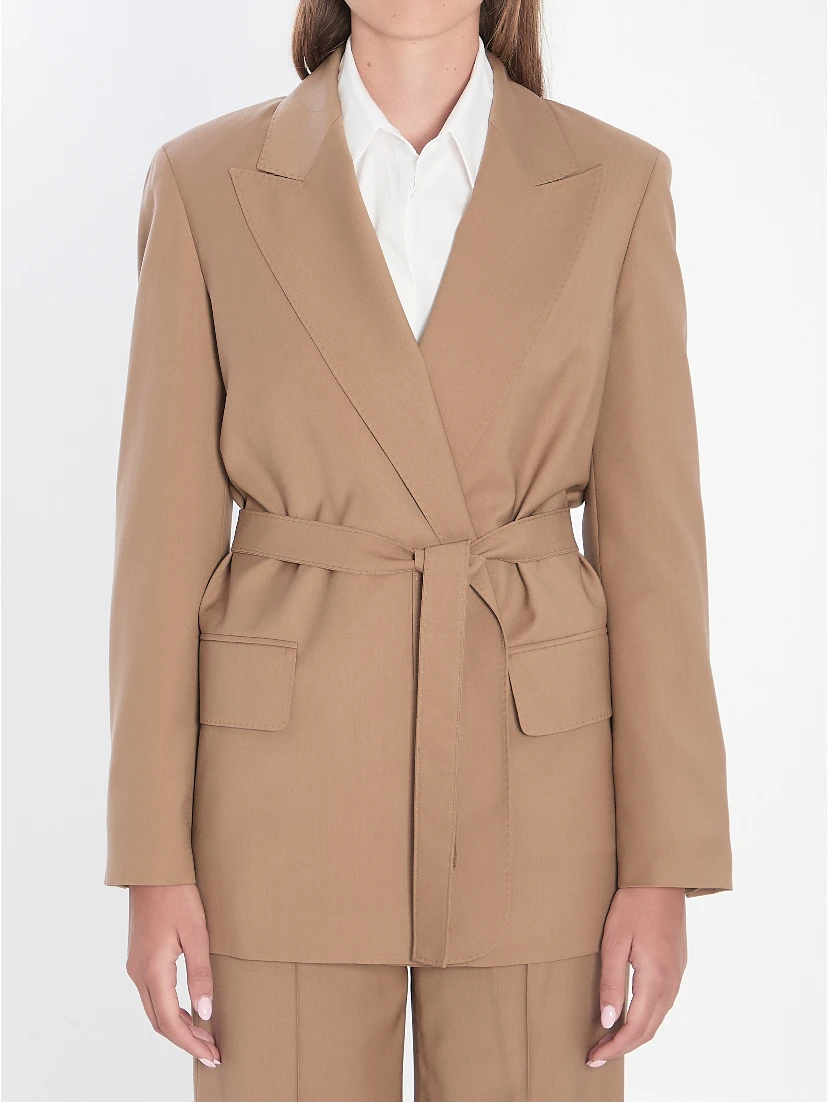 Blazer in wool canvas