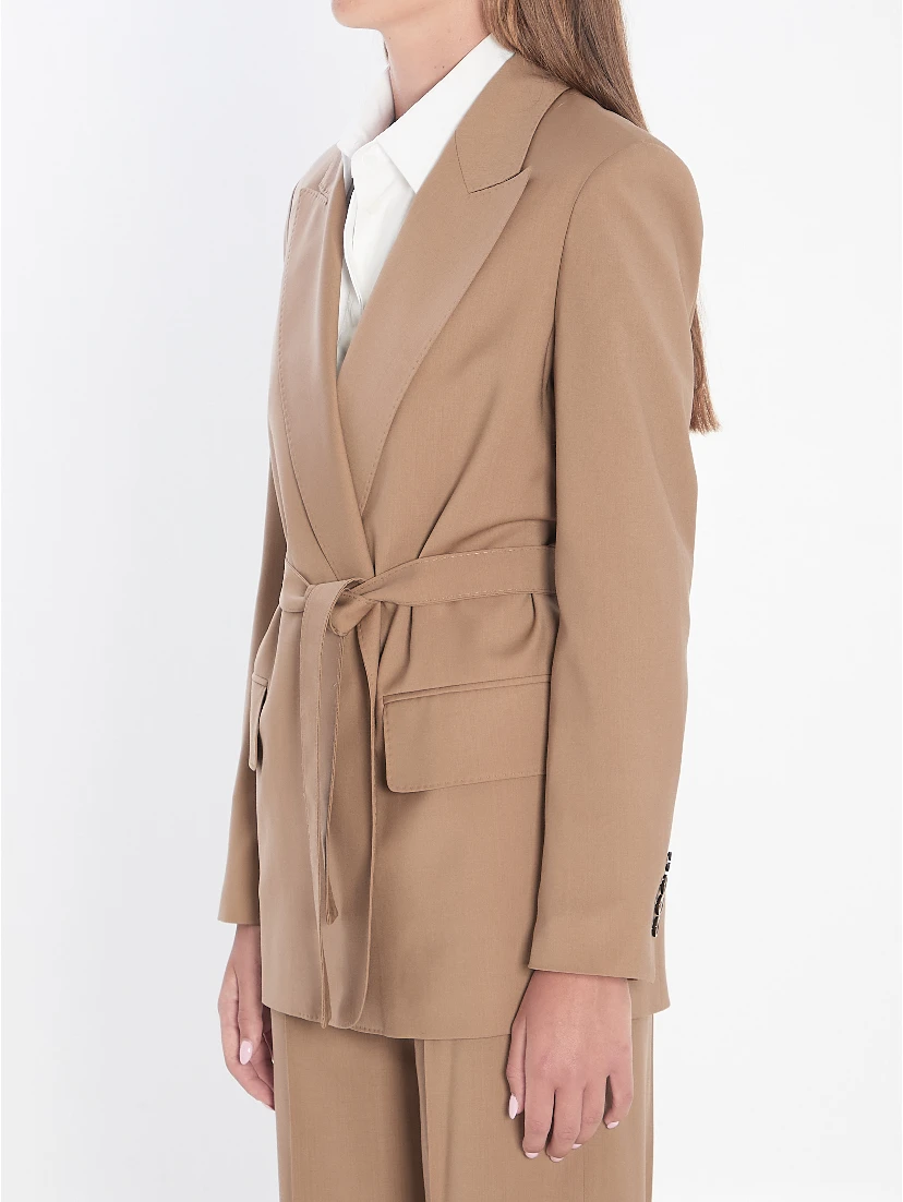 Blazer in wool canvas