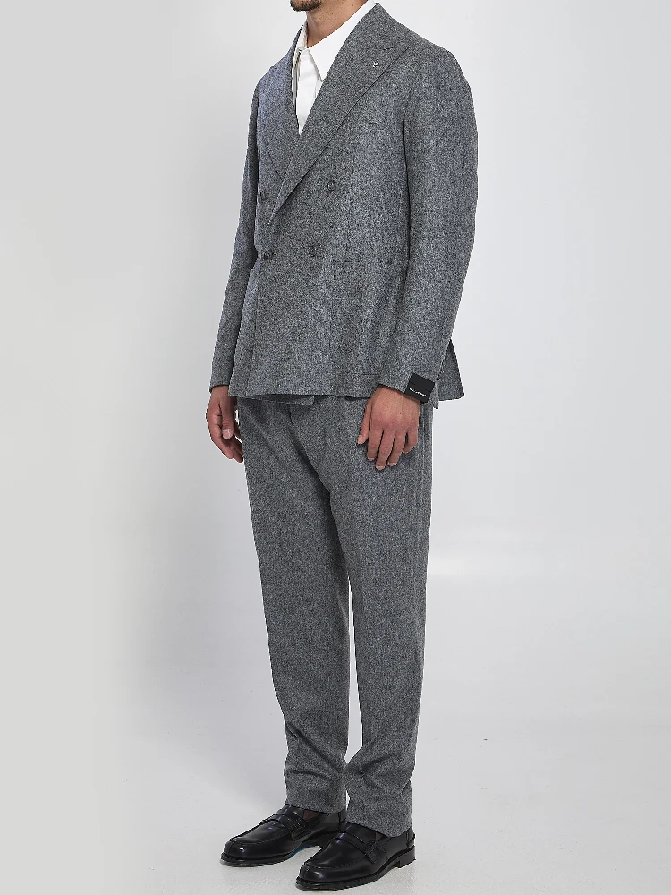 Double-breasted flannel suit alternative