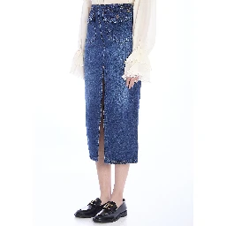 Denim midi skirt