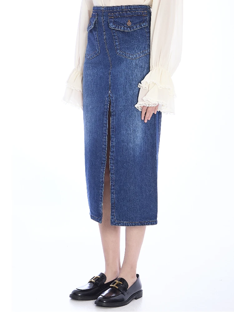 Denim midi skirt alternative
