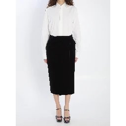 Wrap skirt in velvet