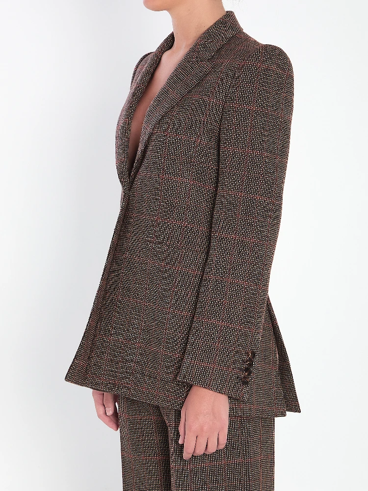 Checked wool tailored jacket alternative
