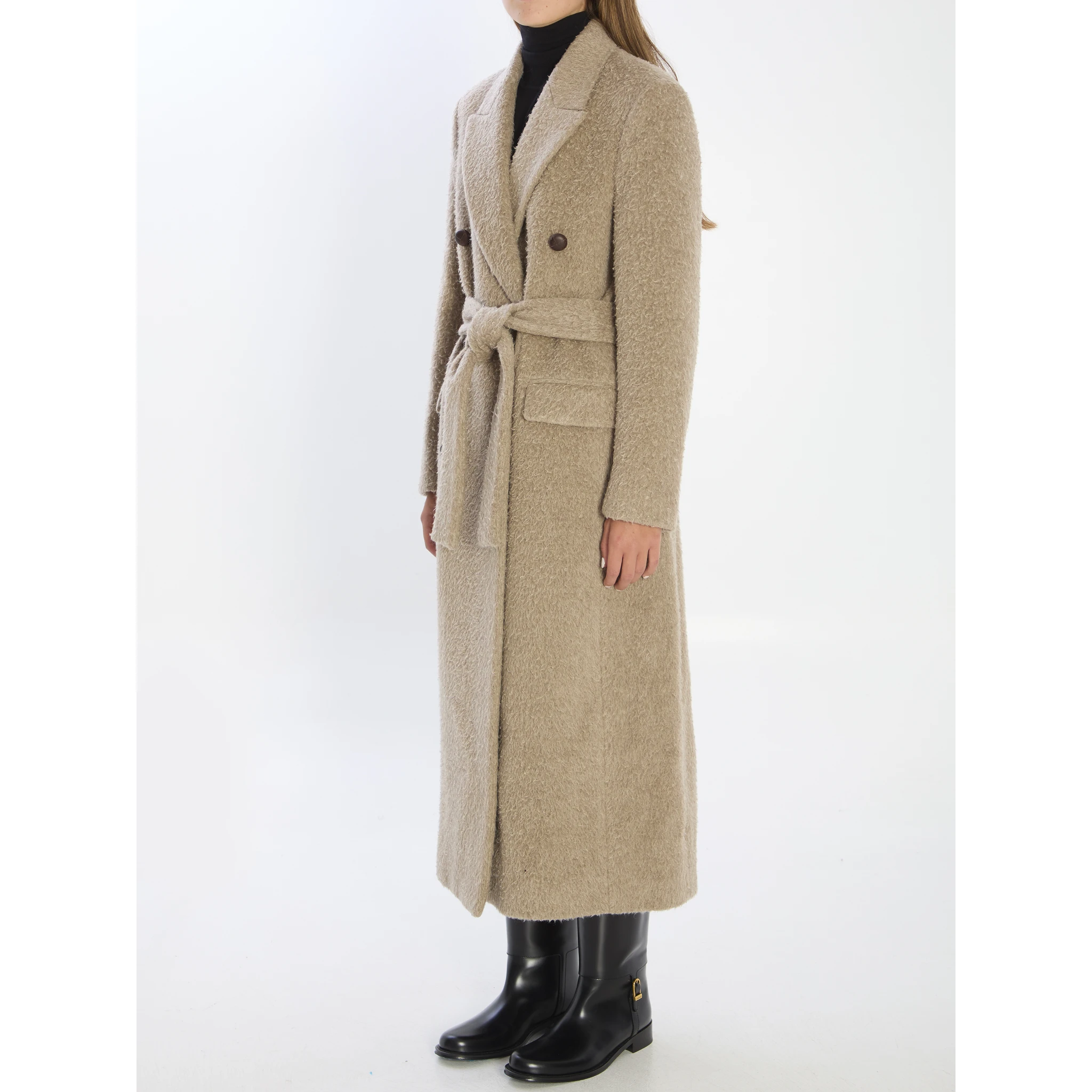 Greige double-breasted coat