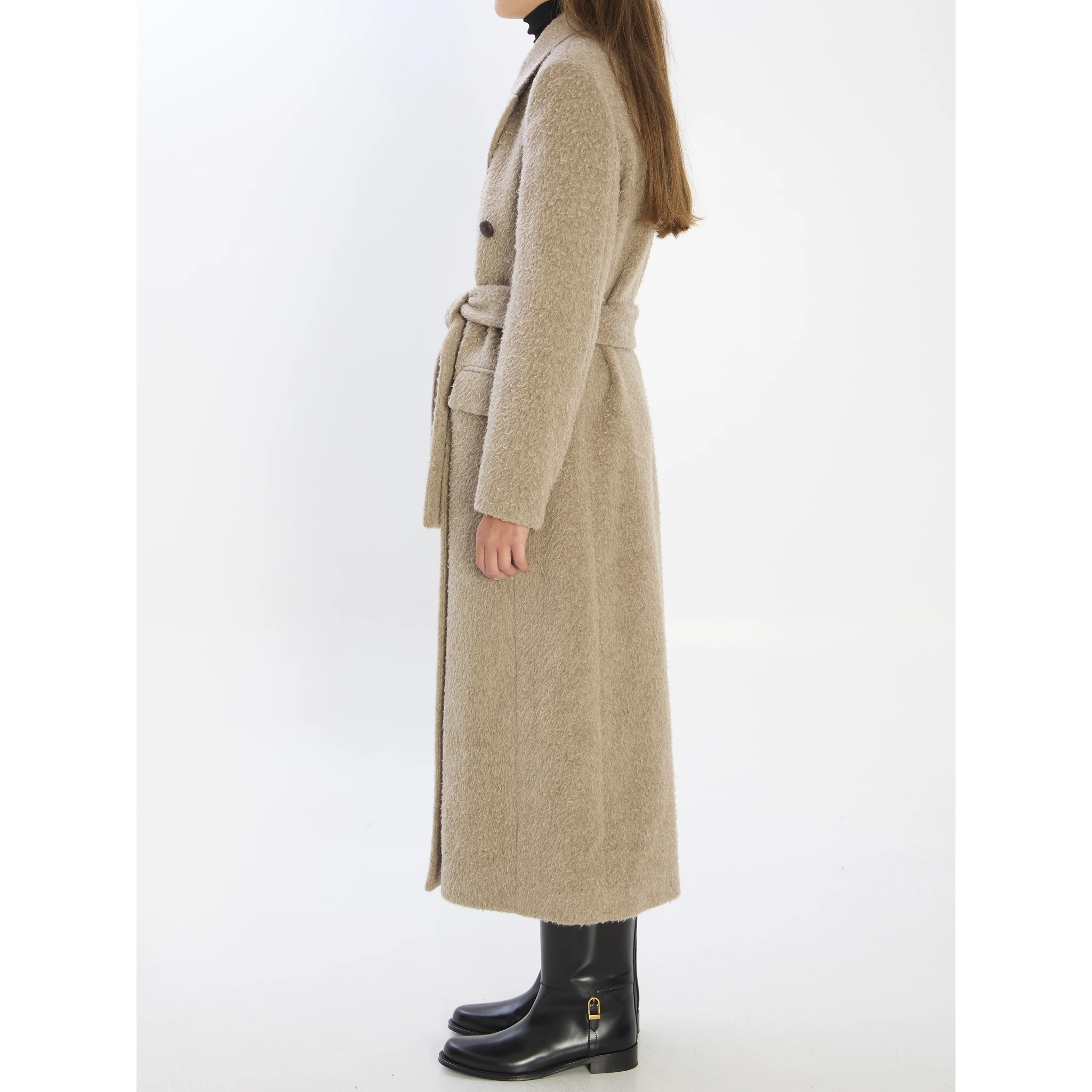 Greige double-breasted coat