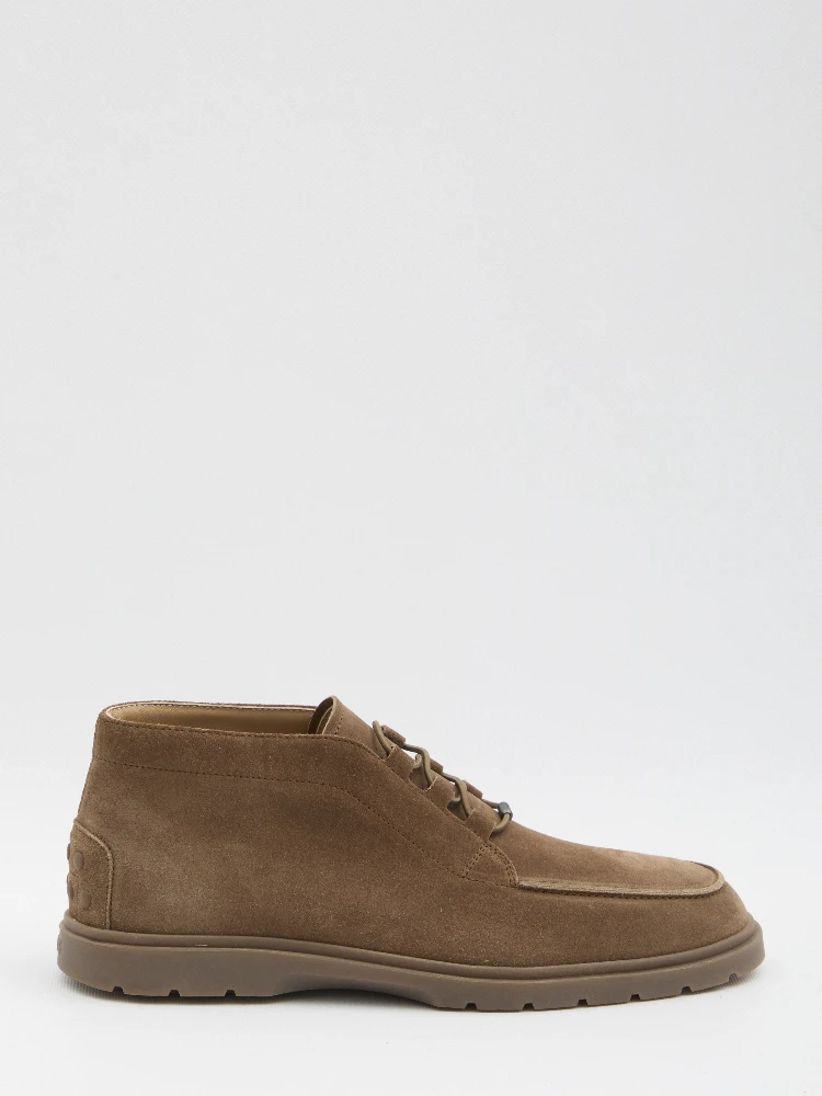 Suede leather ankle boots