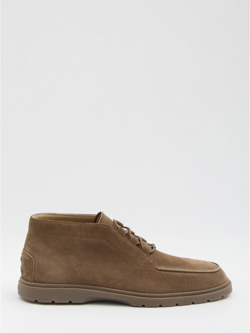 Suede leather ankle boots