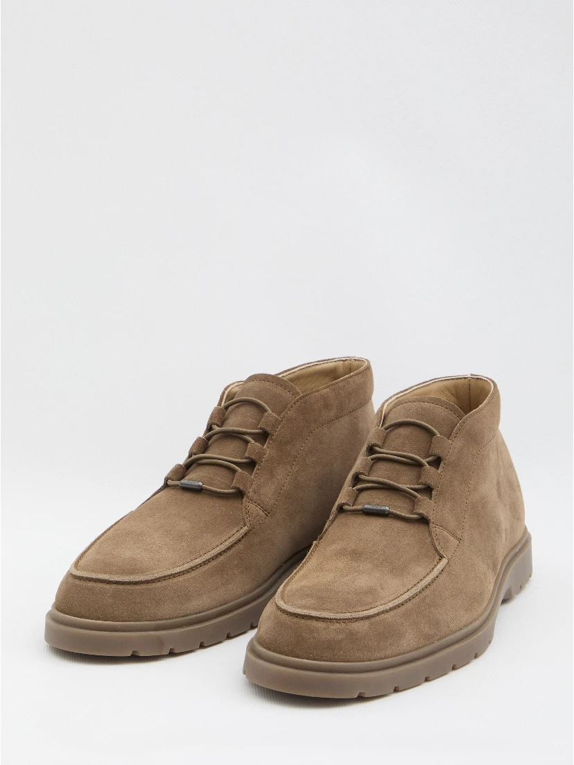 Suede leather ankle boots