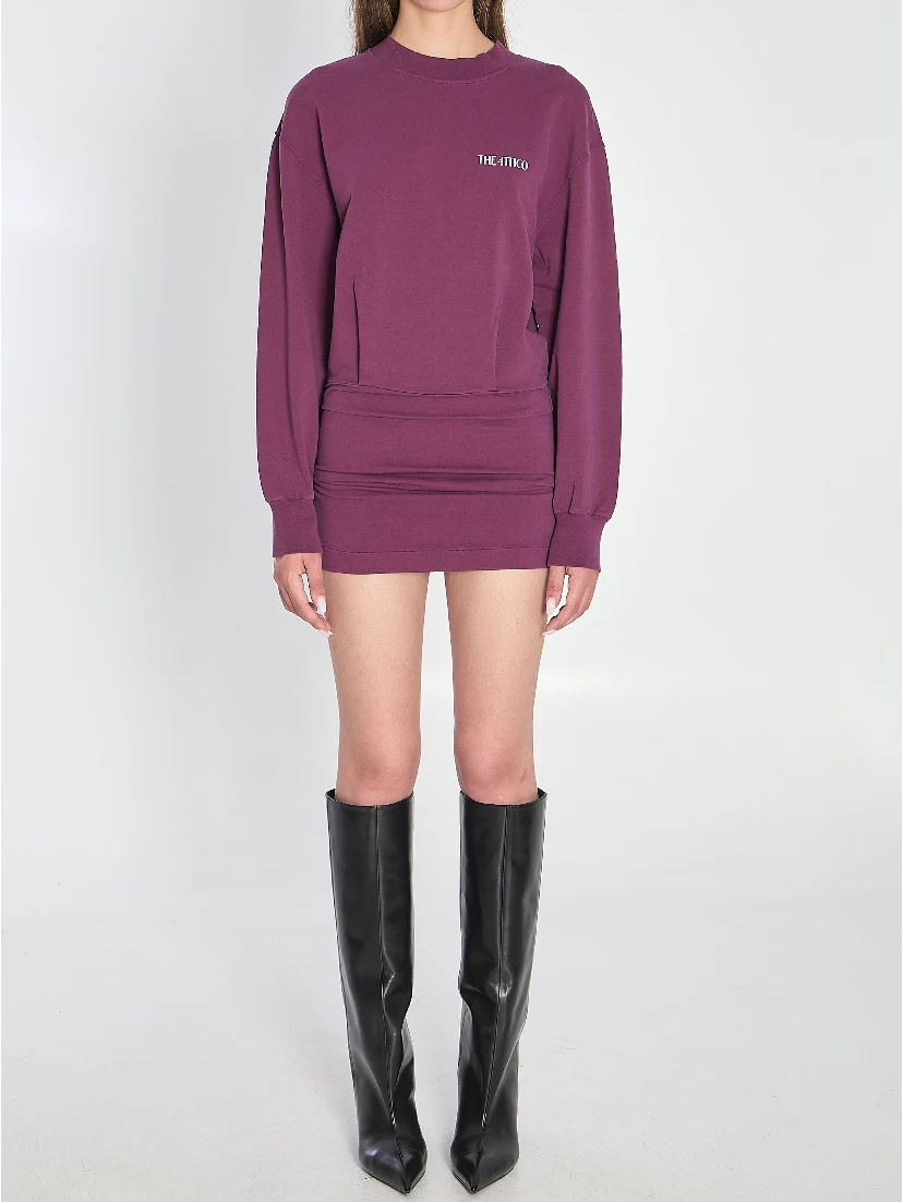 Mini dress in burgundy