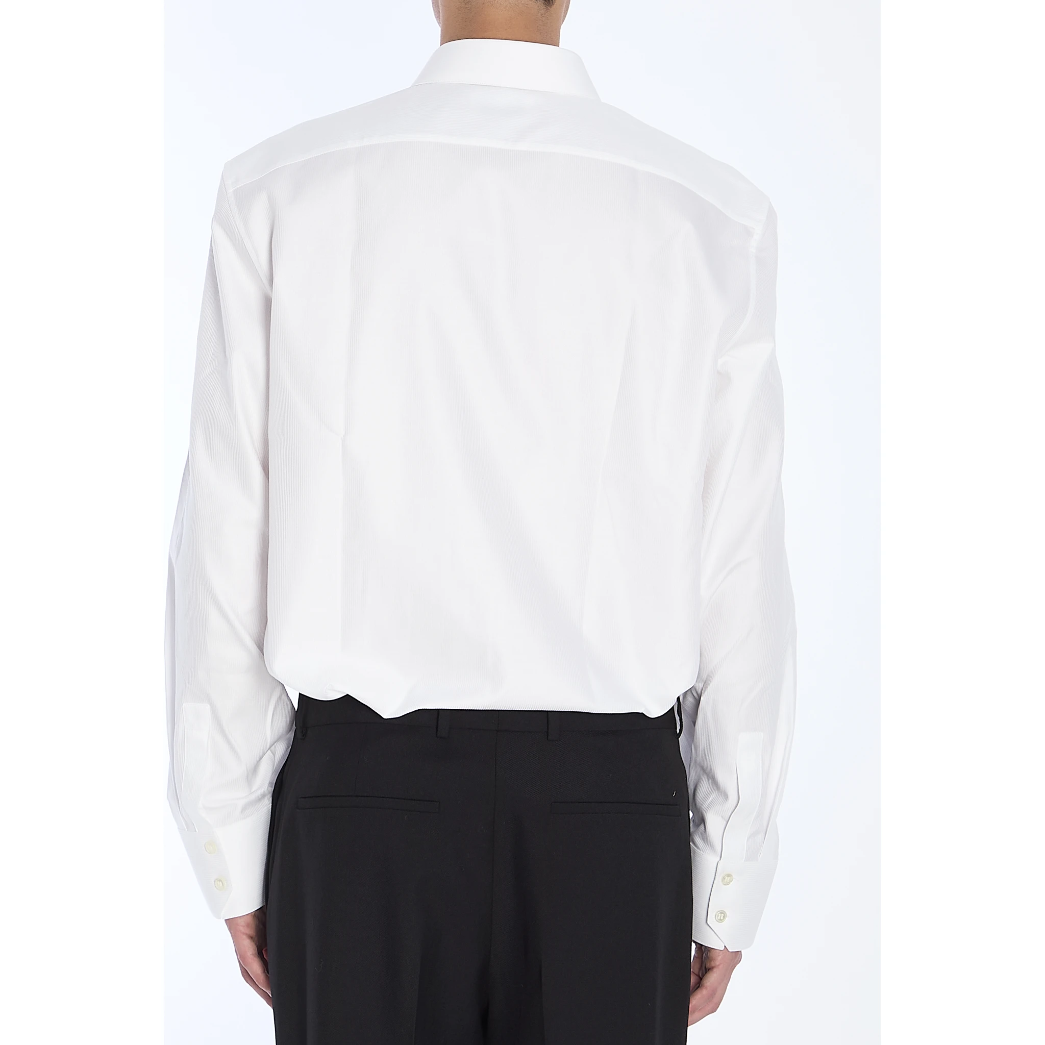 Shirt in striped cotton poplin