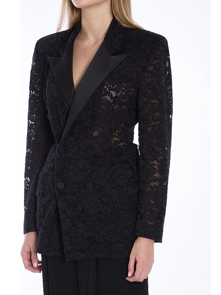 Tuxedo jacket in guipure alternative