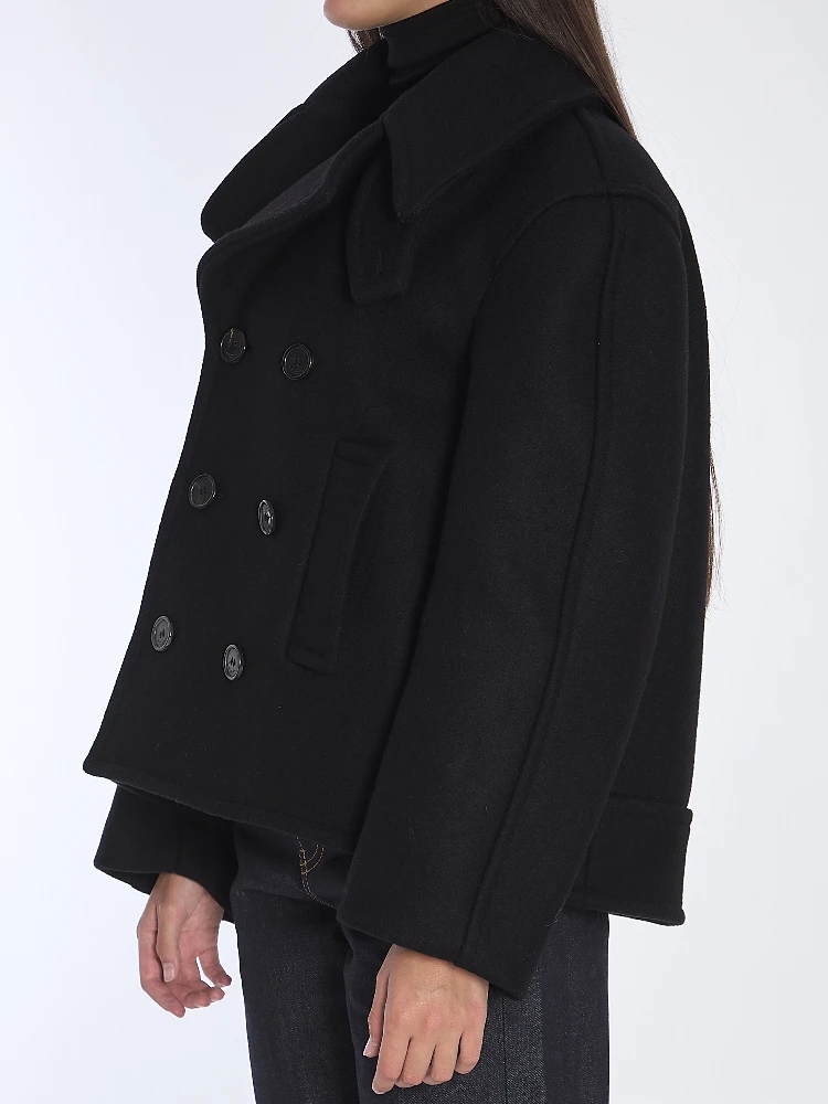 Oversize pea coat in wool alternative