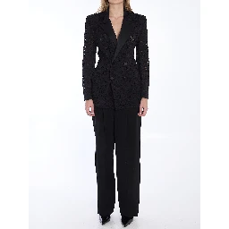 Tuxedo jacket in guipure