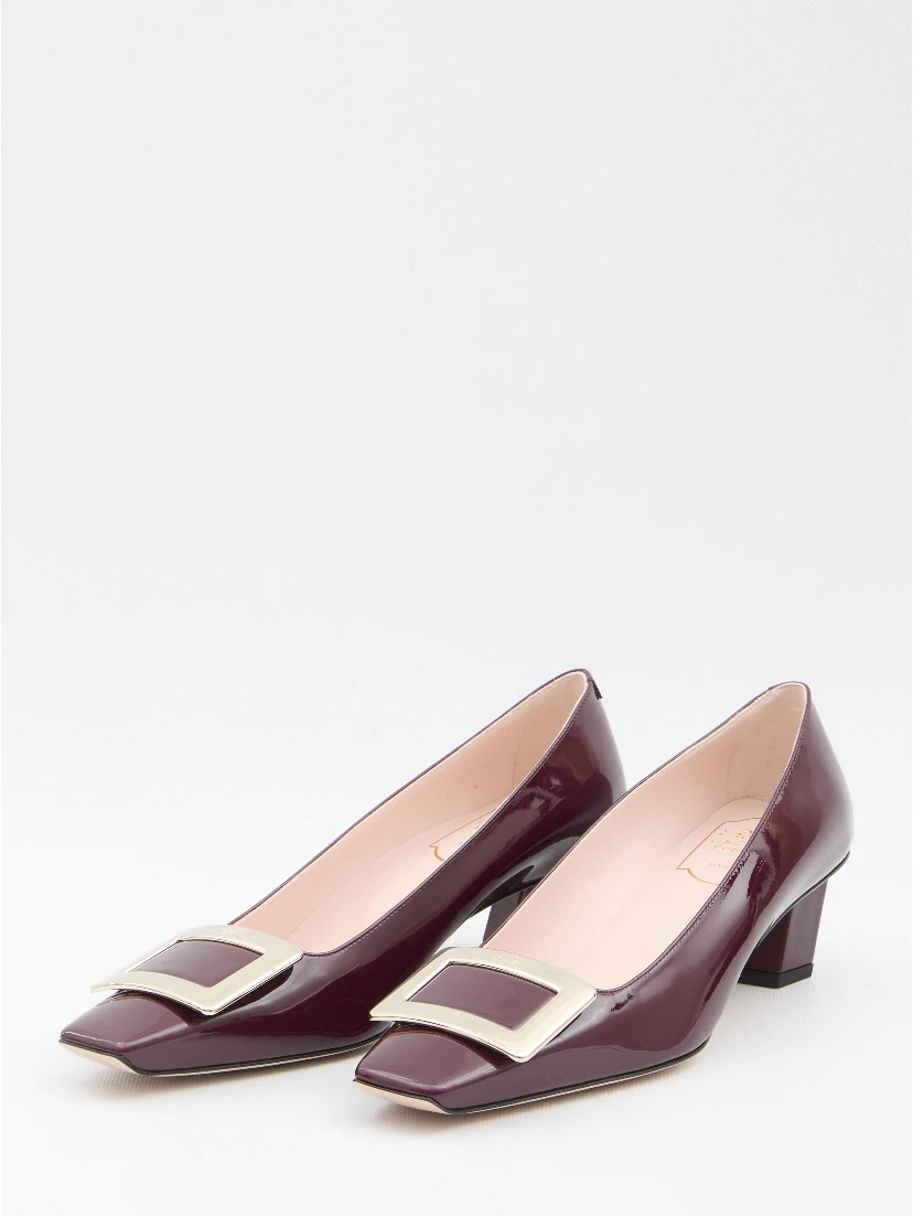 Leather slingback pumps