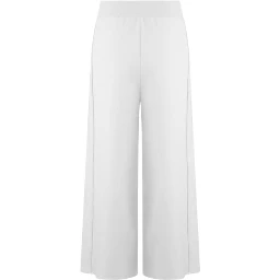 White wide-leg cropped trousers