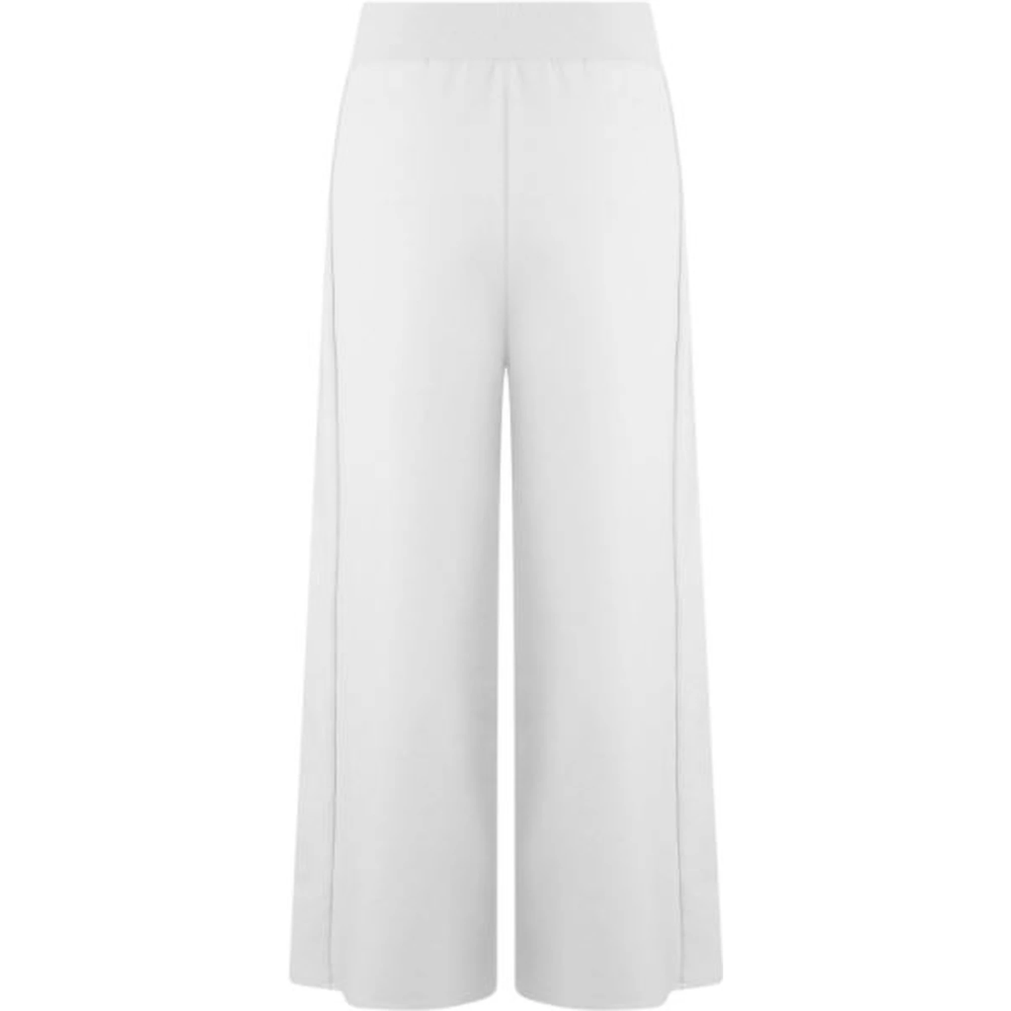 White wide-leg cropped trousers