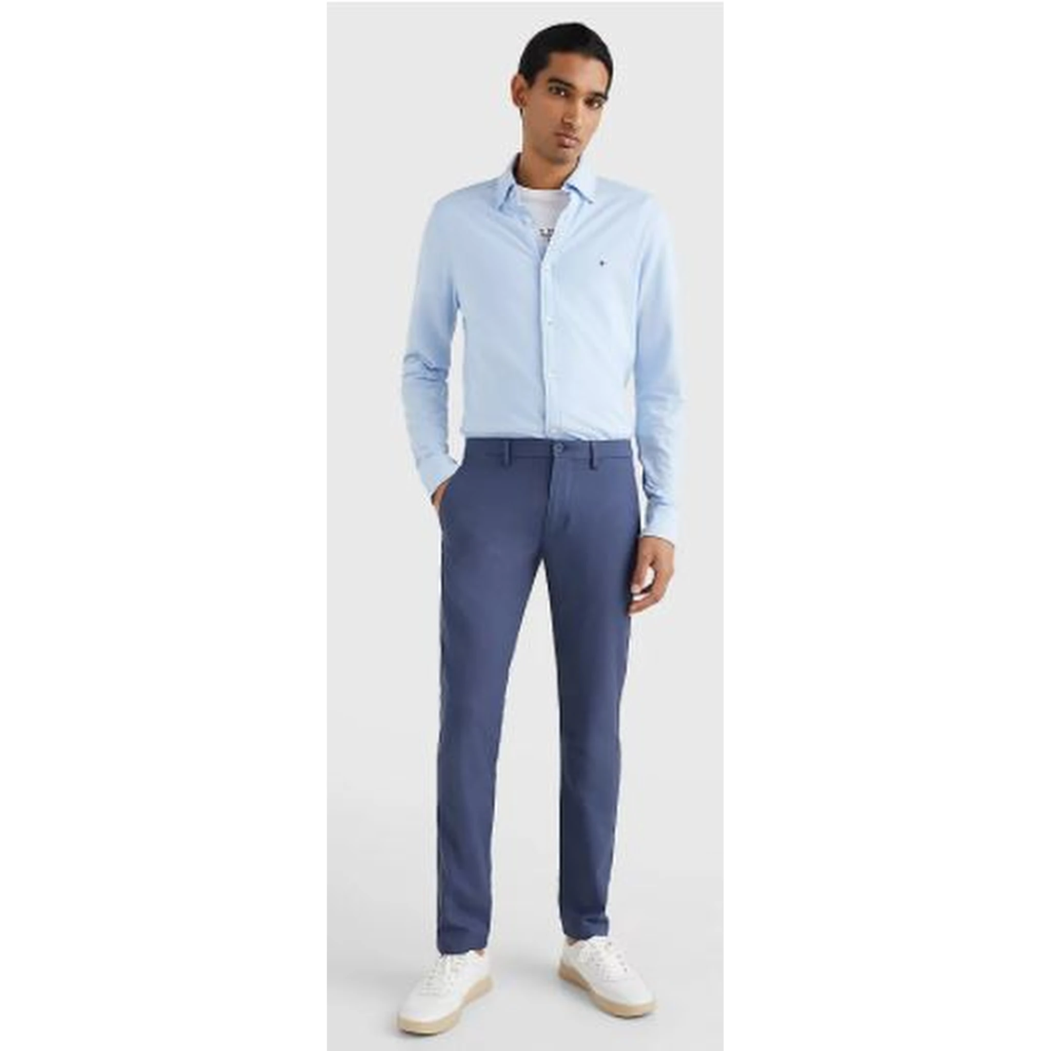 Men's blue slim fit chino pants