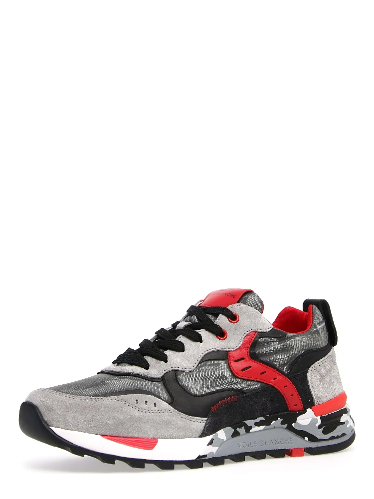 Man Sneakers Light Black Leather, Nylon alternative