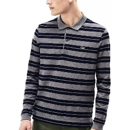 Lacoste little boys long sleeve stripped polo shirt
