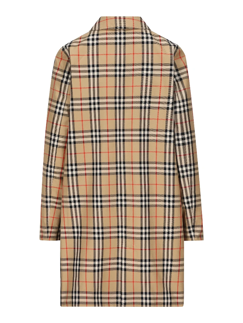 Reversible check-print coat