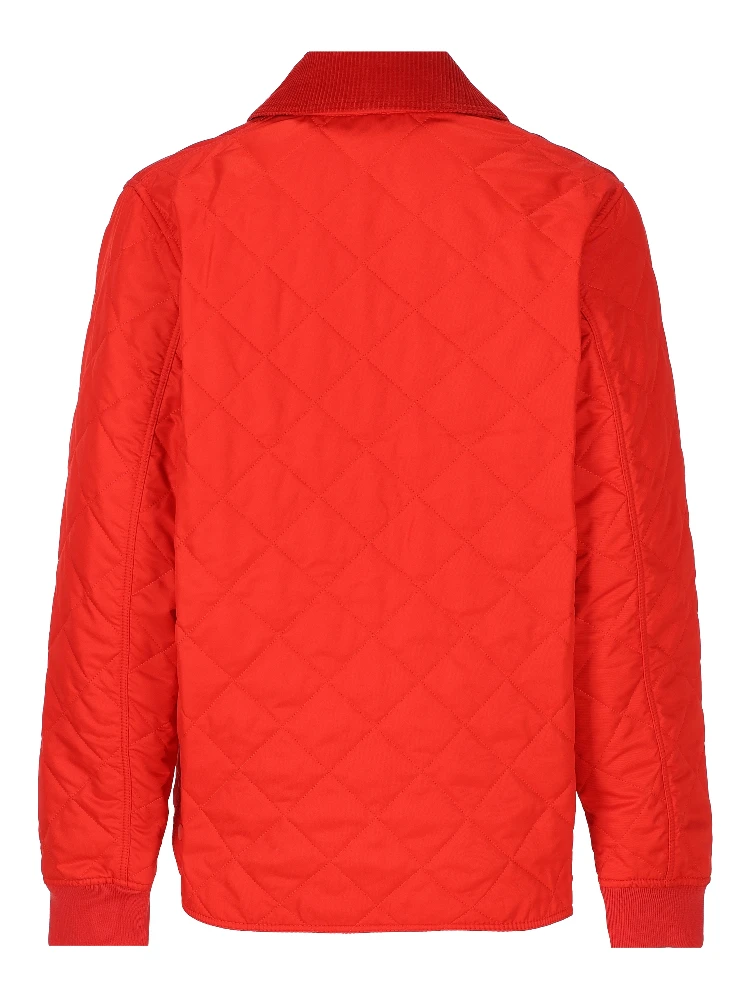 Corduroy-collar quilted jacket alternative