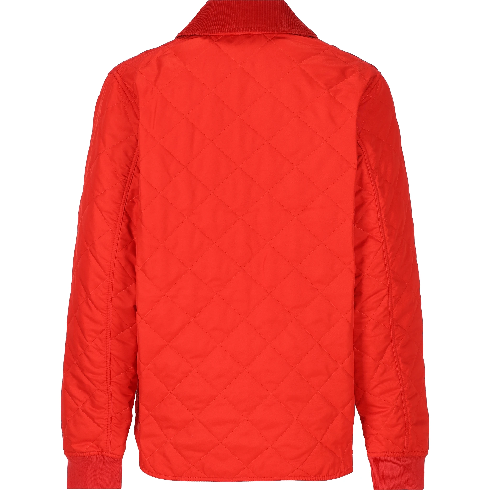 Corduroy-collar quilted jacket