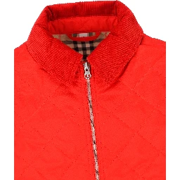 Corduroy-collar quilted jacket