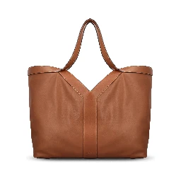 large Y leather tote bag