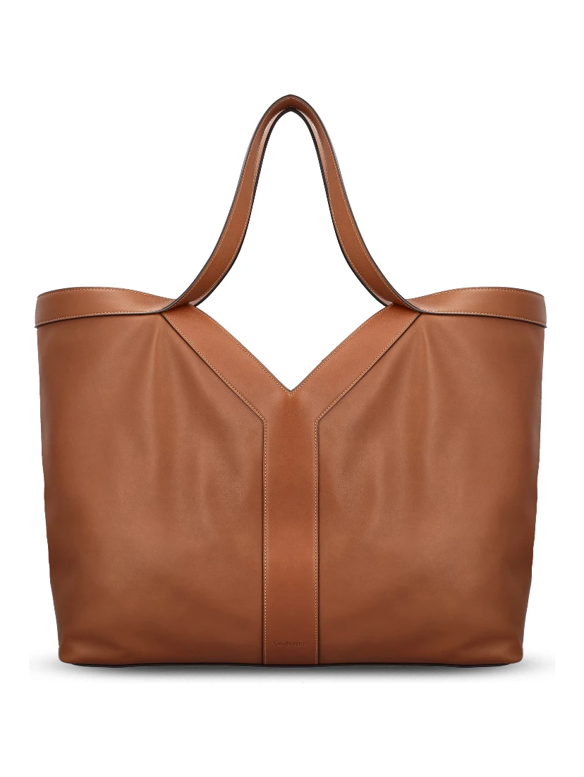 large Y leather tote bag