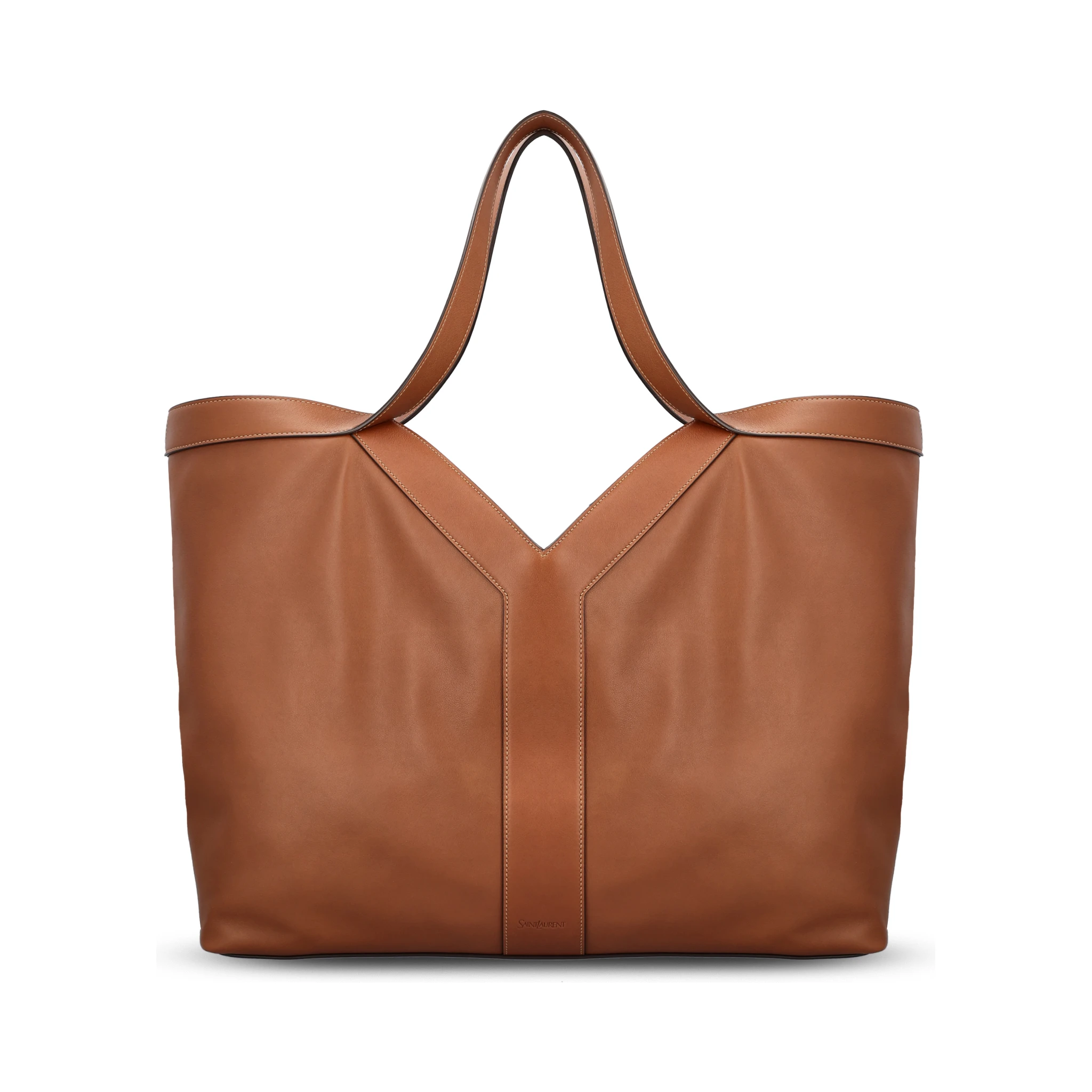 large Y leather tote bag
