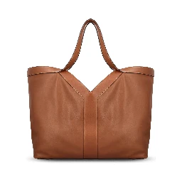 large Y leather tote bag