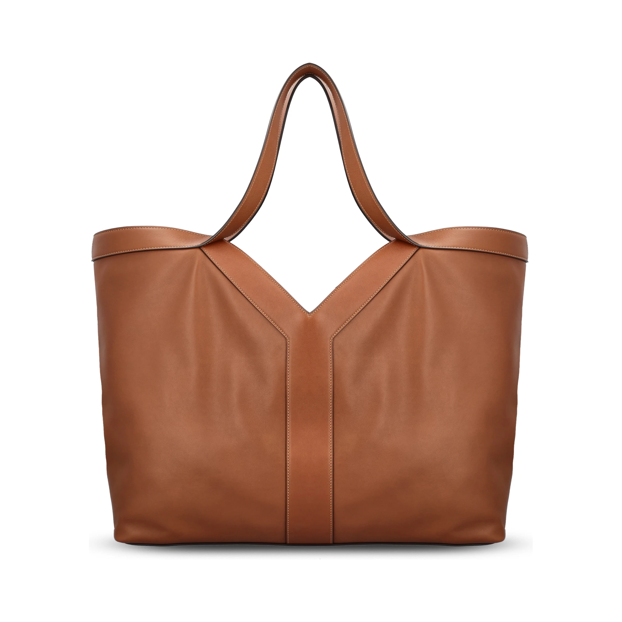 large Y leather tote bag