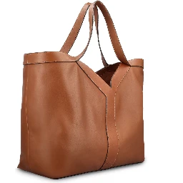 large Y leather tote bag