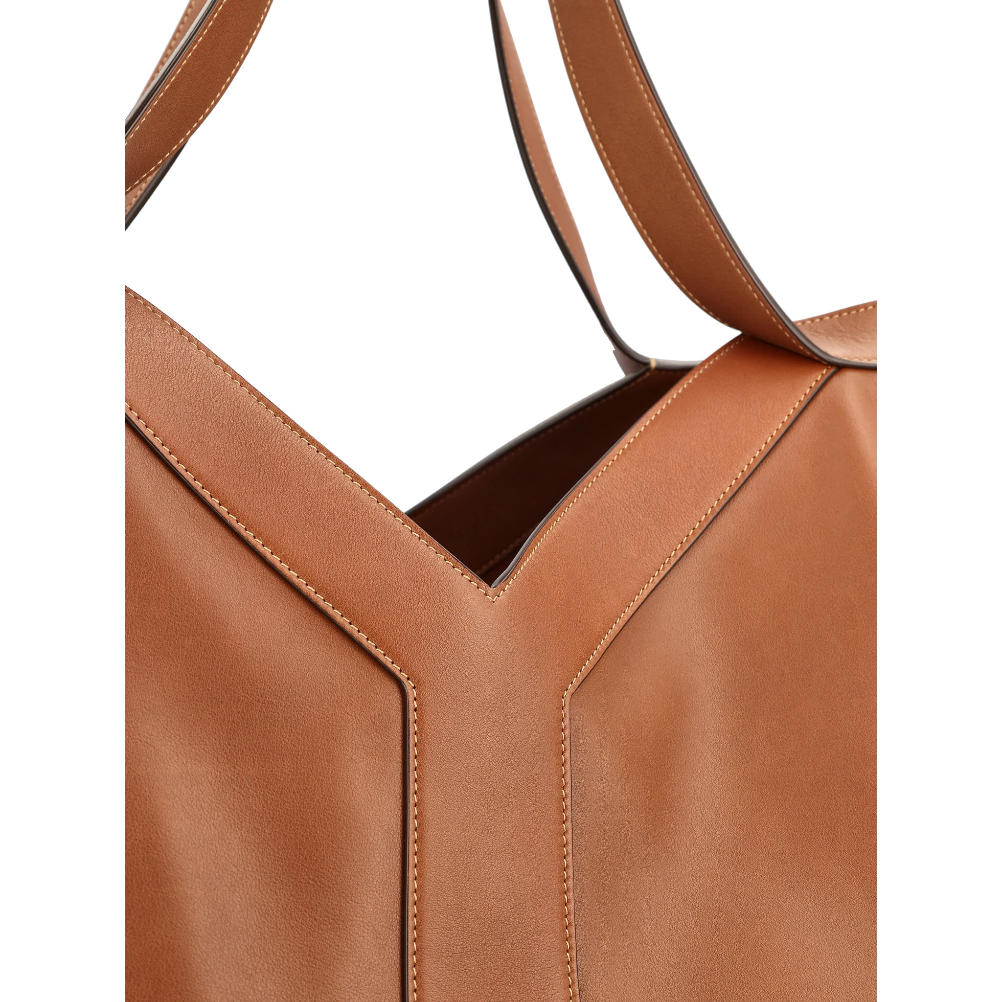 large Y leather tote bag