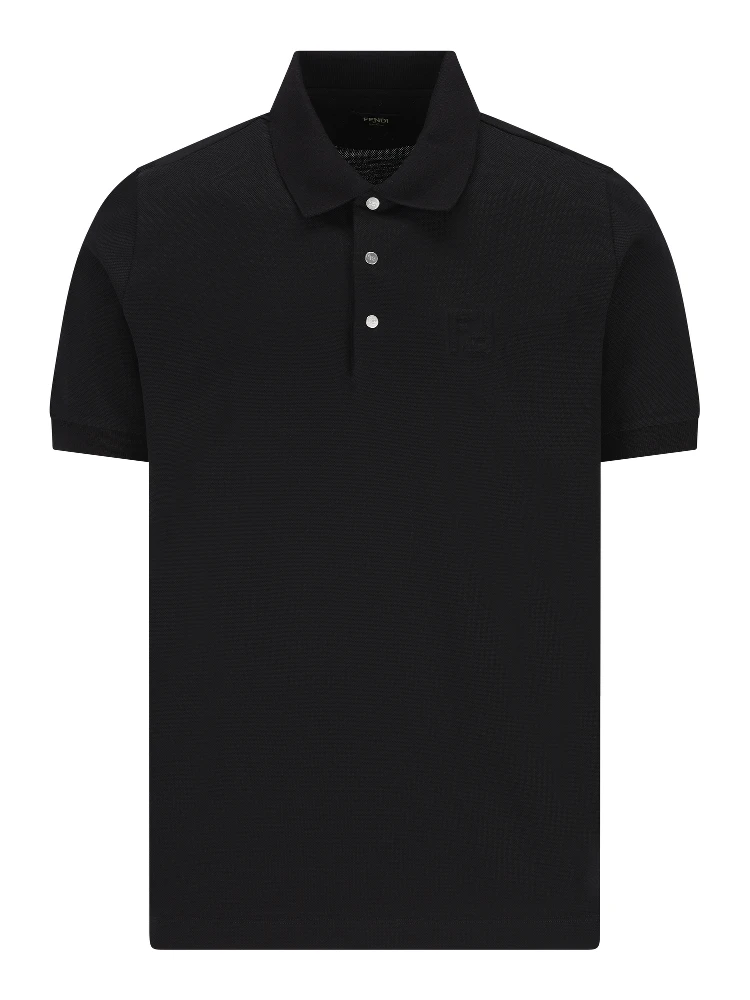 Embossed-logo piqué polo shirt