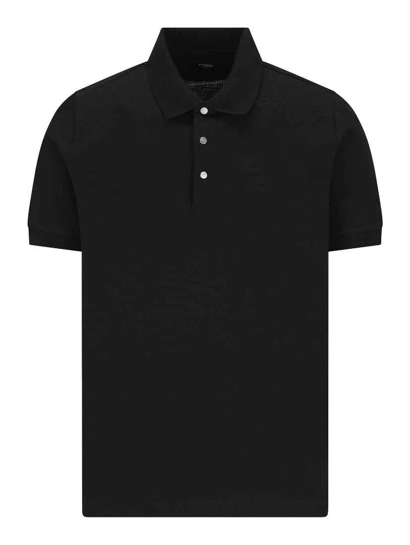 Embossed-logo piqué polo shirt