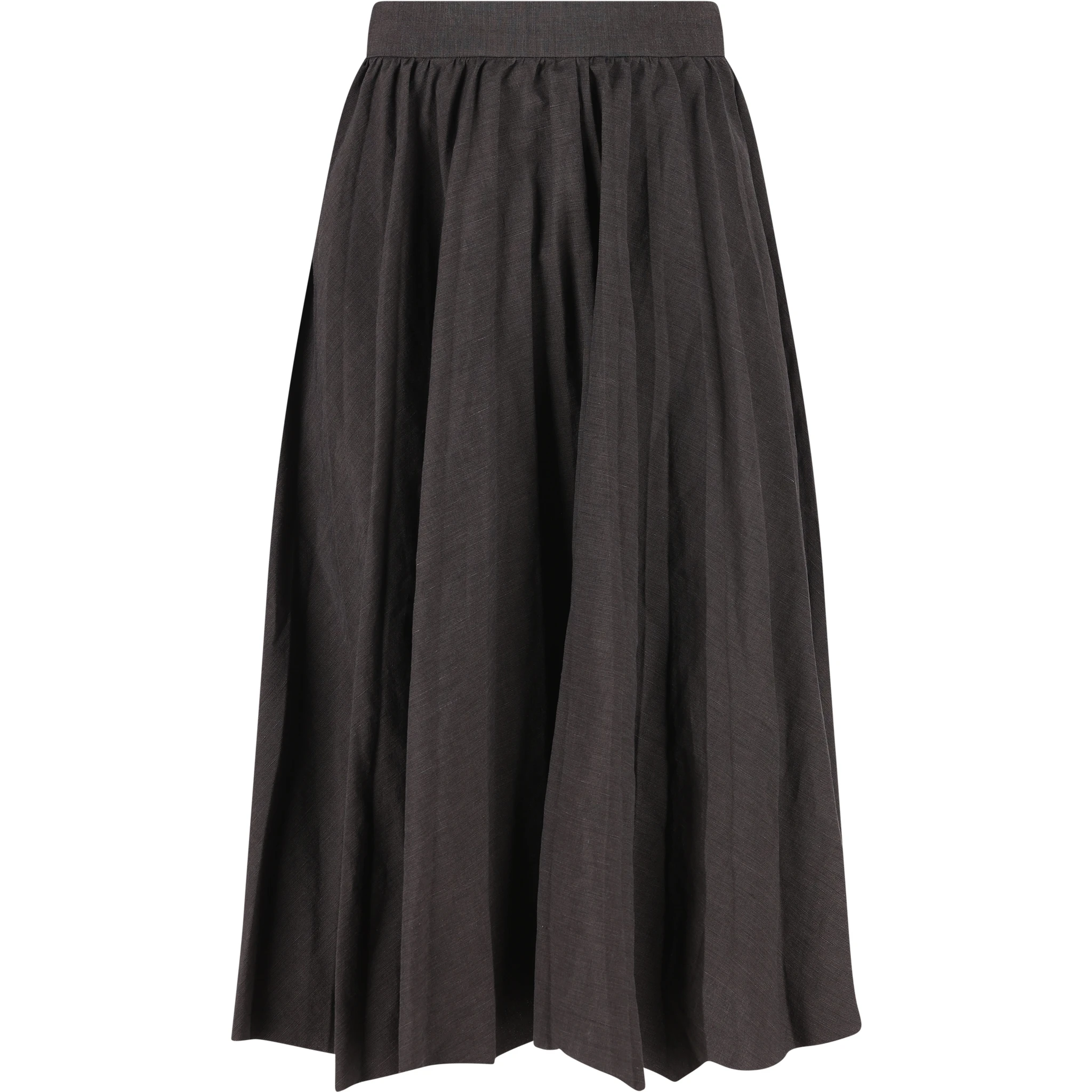 Denim And Black Hybrid Pleated Skirt